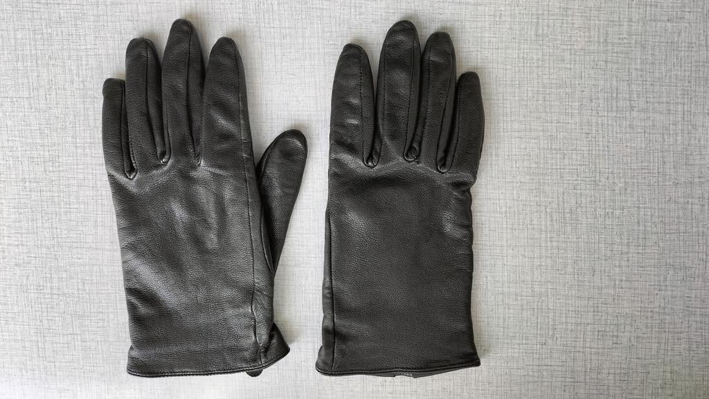 Zwarte leren handschoenen (dames/heer), Ophalen of Verzenden, Zo goed als nieuw, Handschoenen