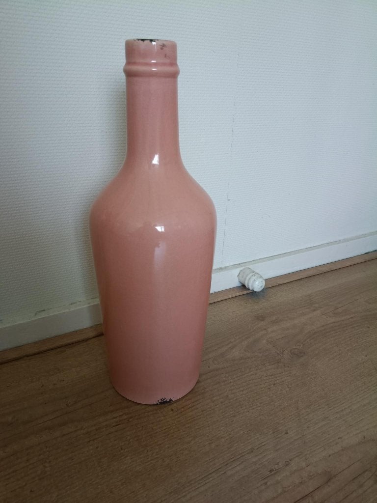 Stenen kruik/vaas, 44 cm hoog, roze, Ophalen of Verzenden, Zo goed als nieuw, Roze, Steen/keramiek