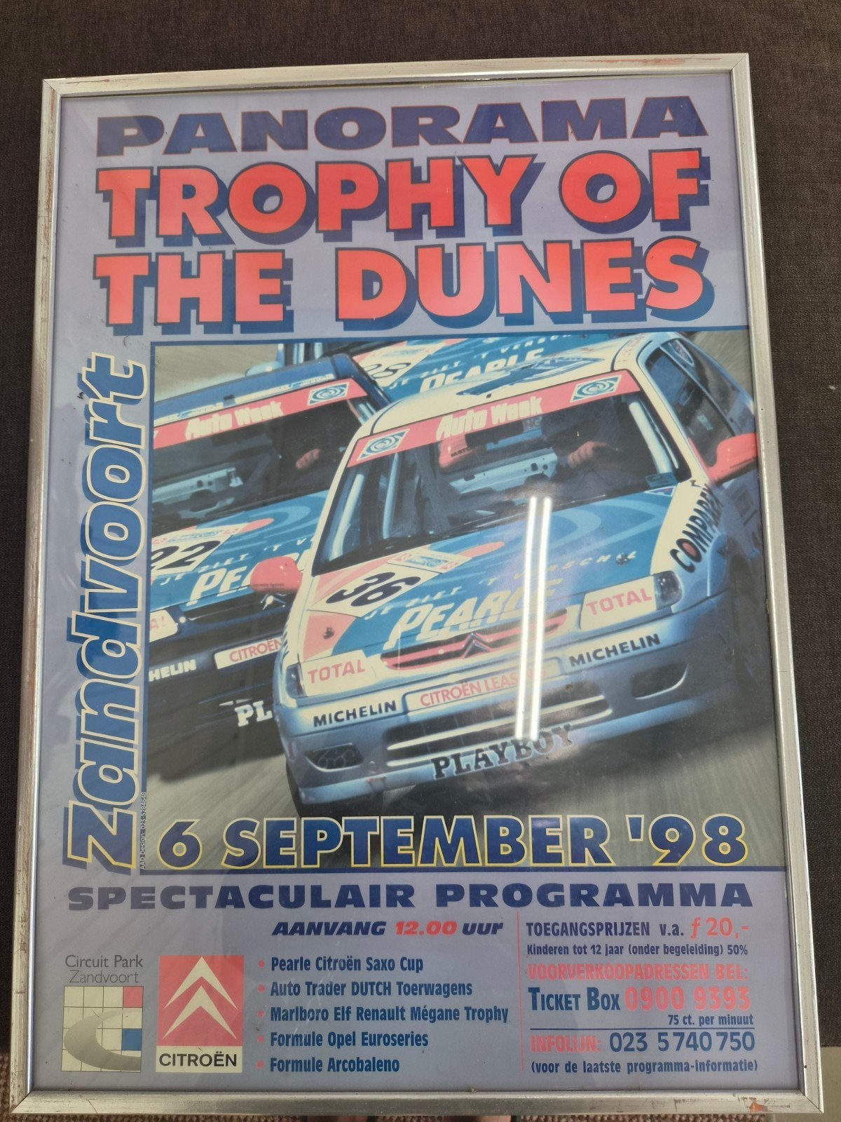 Originele Poster Panorama Trophy of the Dunes Zandvoort 1998, Ophalen of Verzenden