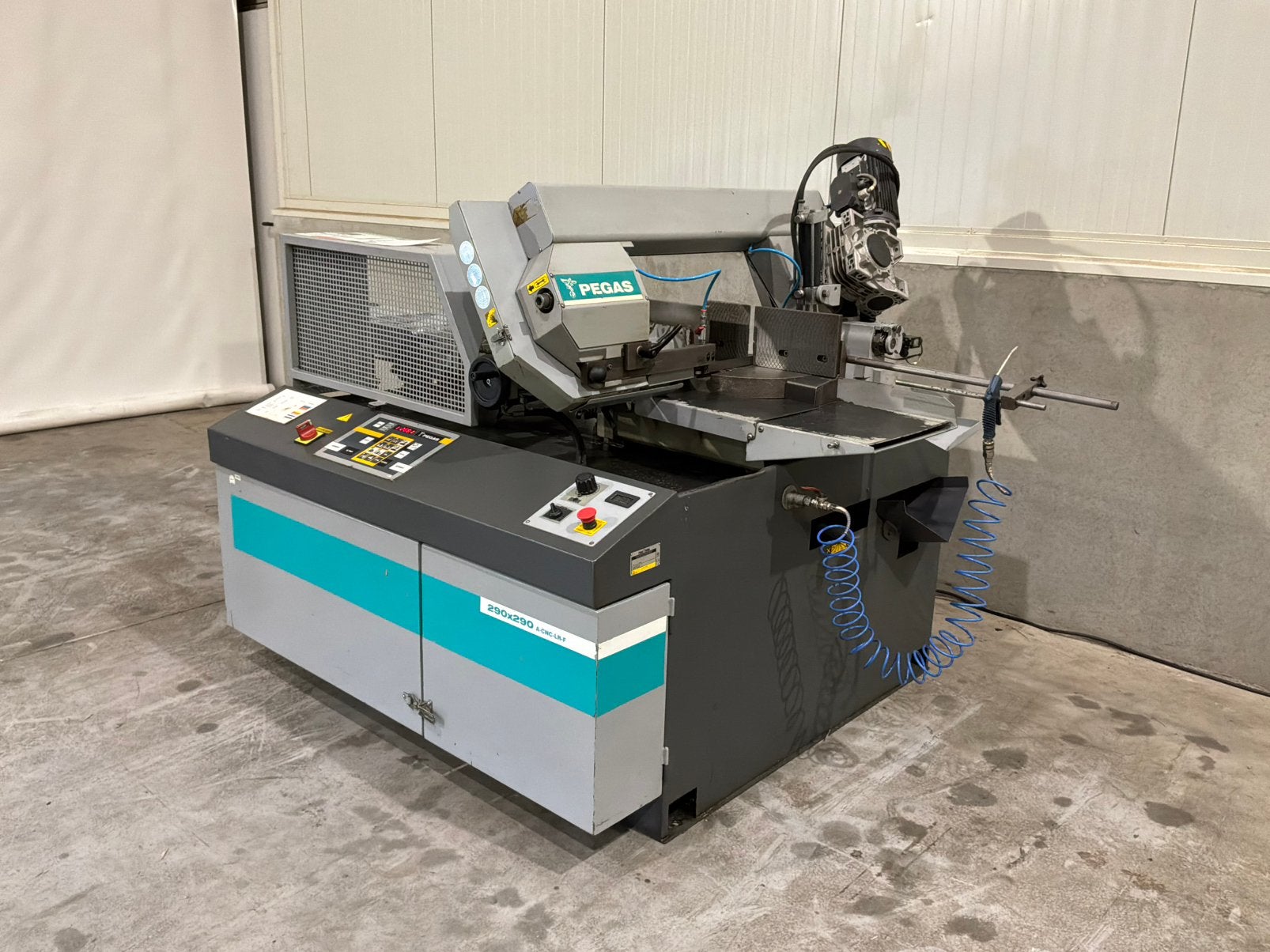 PEGAS 290x290 A-CNC-LR-F volautomatische bandzaagmachine, Doe-het-zelf en Verbouw, Gebruikt, 70 mm of meer, Overige typen, Ophalen of Verzenden