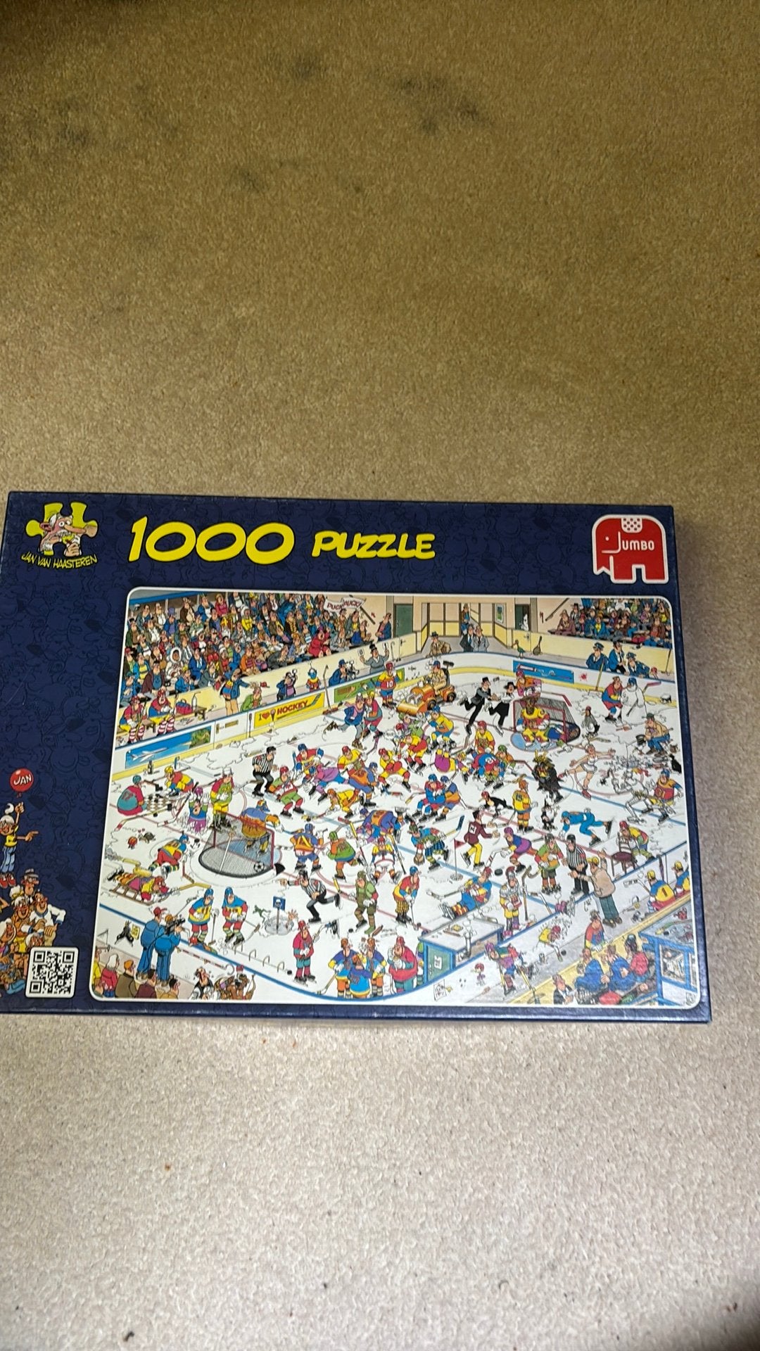 Jan van Haasteren 1000 stukjes IJshockey, Ophalen of Verzenden, 500 t/m 1500 stukjes, Zo goed als nieuw