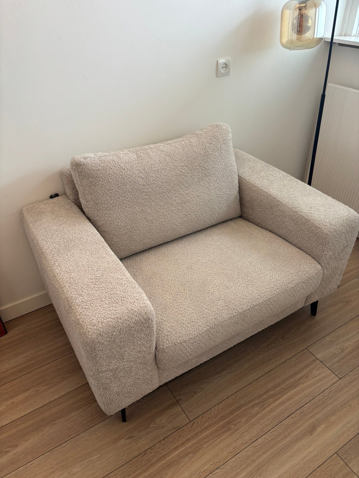 Fauteuil teddy grijs van Haco, Ophalen, Zo goed als nieuw, 75 tot 100 cm, Stof