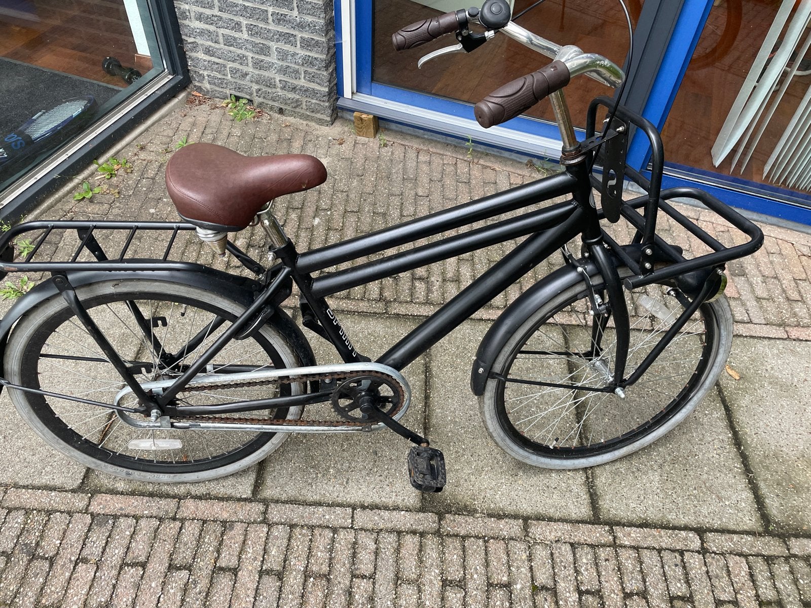 Zwarte transportfiets 24 inch wielen en terugtraprem, Overige merken, Terugtraprem, Gebruikt, Ophalen of Verzenden