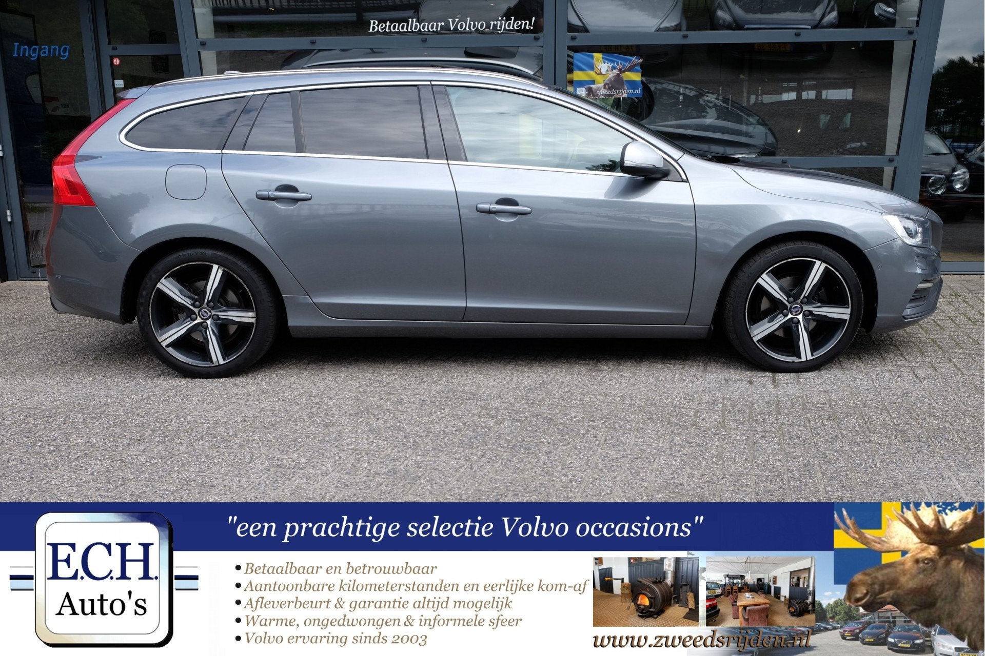 Volvo V60 2.0 T4 190 pk Business Sport, Schuifdak, Trekhaak,, Gebruikt, Handgeschakeld, 1600 kg, 84 €/maand