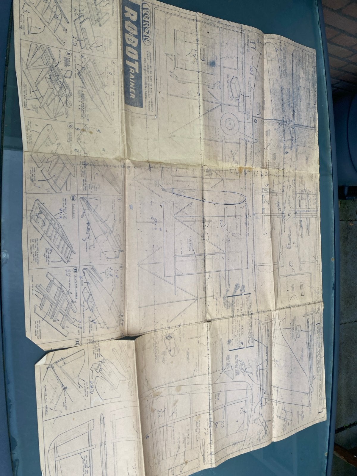Originele Veron Robot Trainer bouwtekening (jaren '50/'60), Ophalen of Verzenden, Gebruikt, Vliegtuig, Overige merken