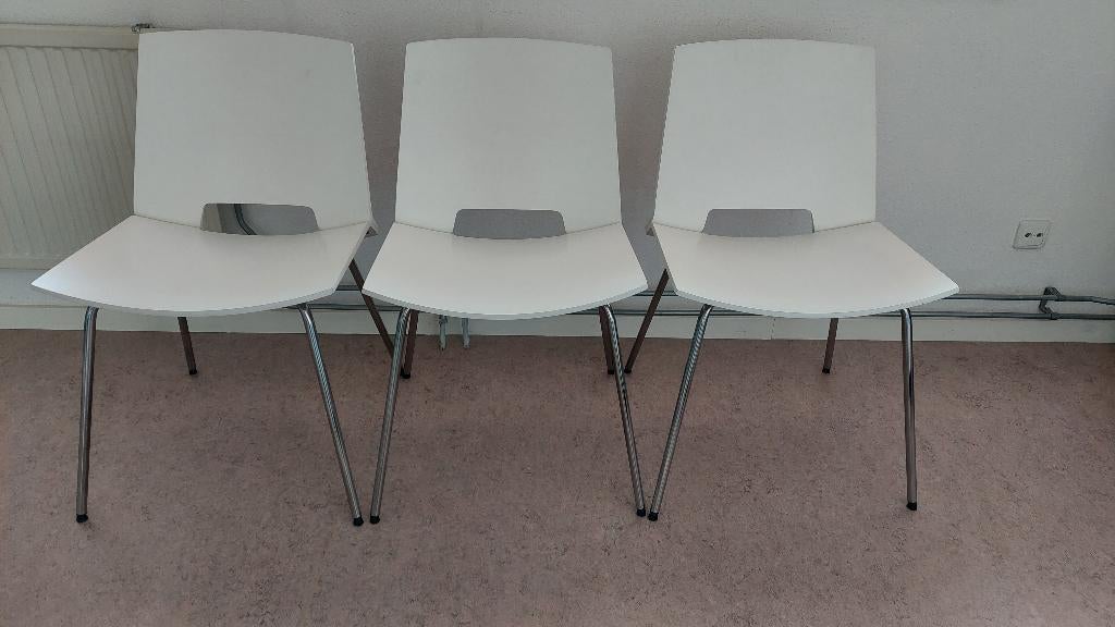 keukenstoel, Huis en Inrichting, Stoelen, Ophalen, Drie, Wit, Zo goed als nieuw