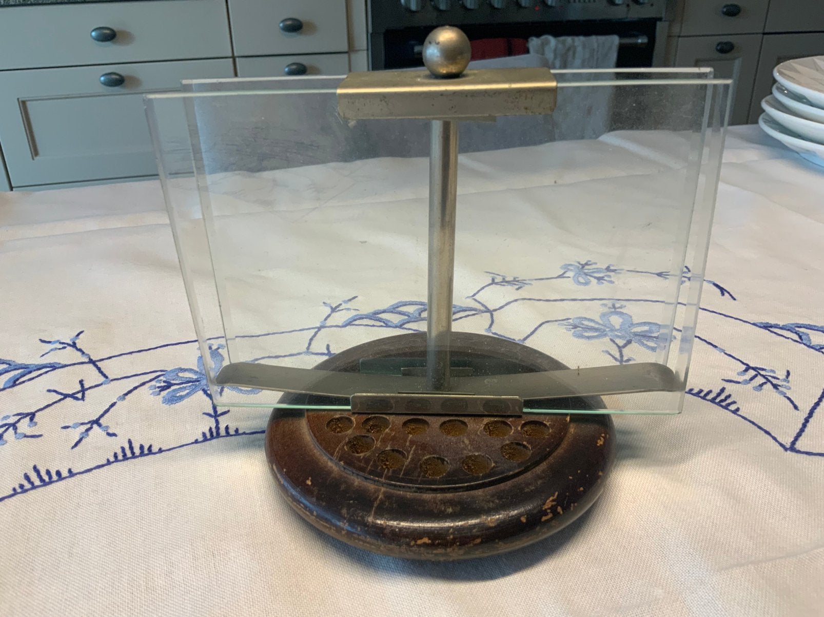 Antieke Franse Bureau-organizer & Pennenstandaard Facet Glas, Ophalen of Verzenden, Zo goed als nieuw