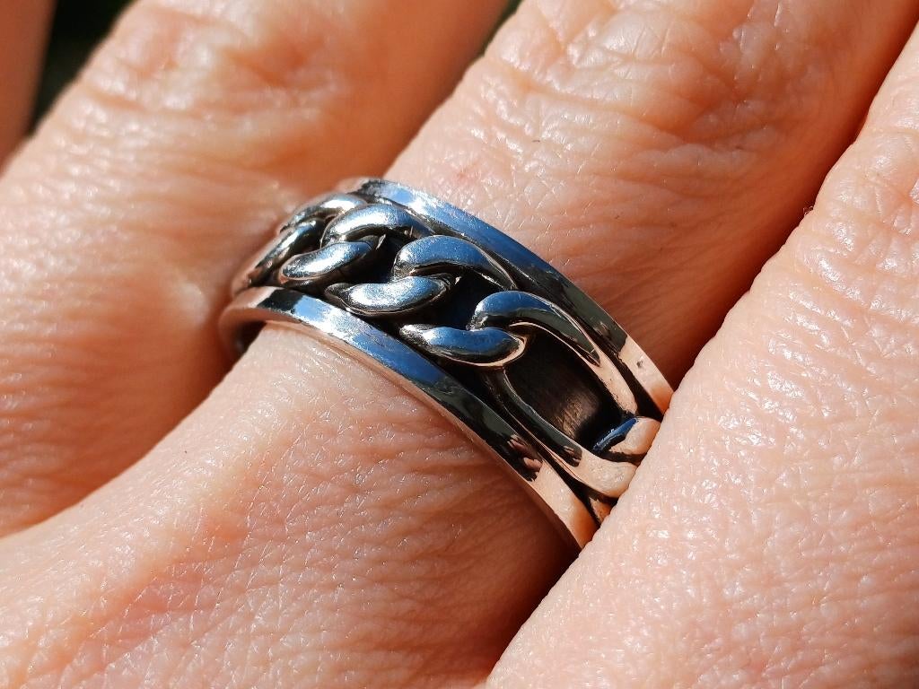 Vanoli 925 zilveren draai / spin ring unisex maat 19,25 21, Sieraden, Tassen en Uiterlijk, Ringen, Vanoli, 19 tot 20, Amsterdam