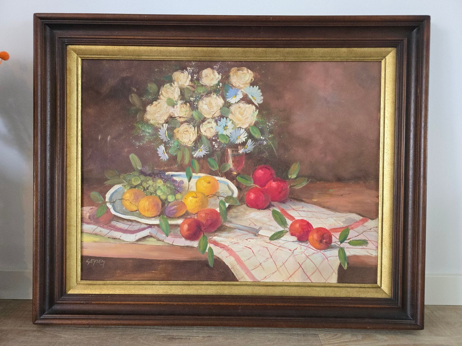 Groot antiek stilleven schilder gesigneerd door Sysen €50 !!, Antiek en Kunst, Kunst | Schilderijen | Klassiek, Doek, Stilleven