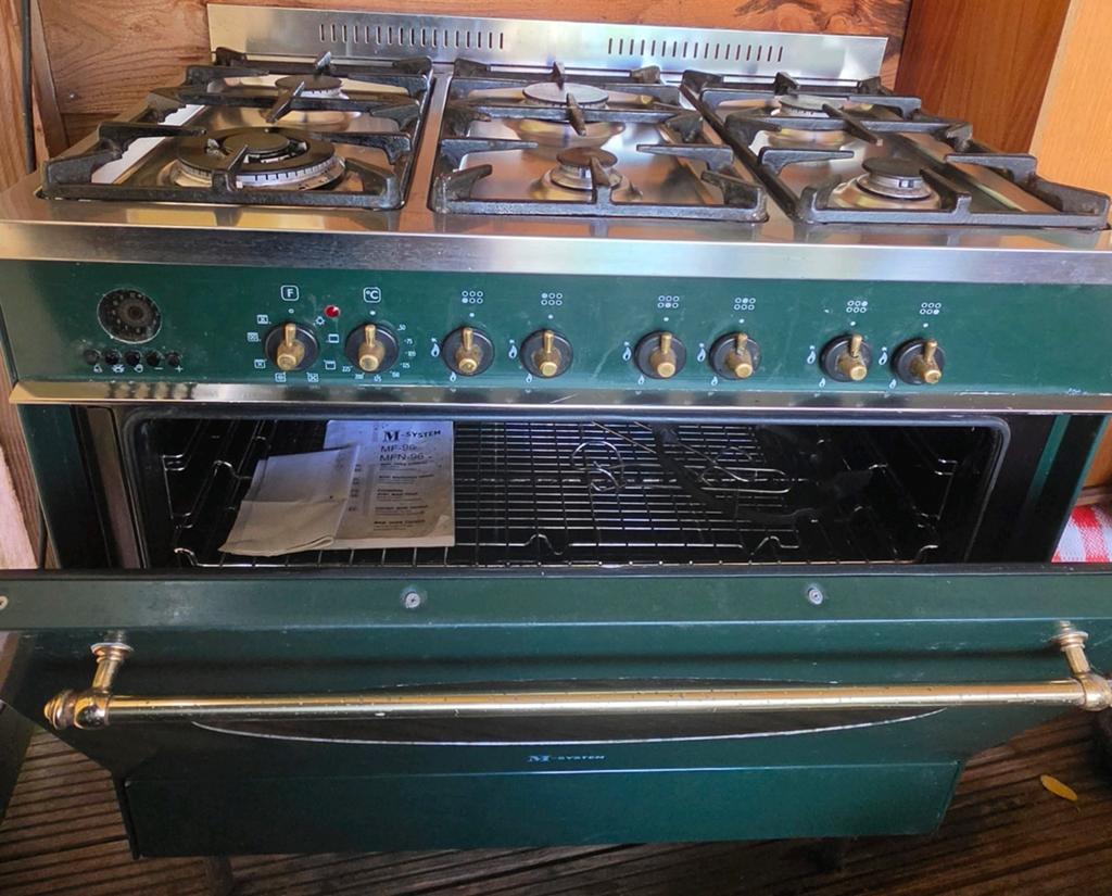 M-System/Boretti Vrijstaand Gasfornuis met Oven -, Ophalen, Gebruikt, 60 cm of meer, Gas