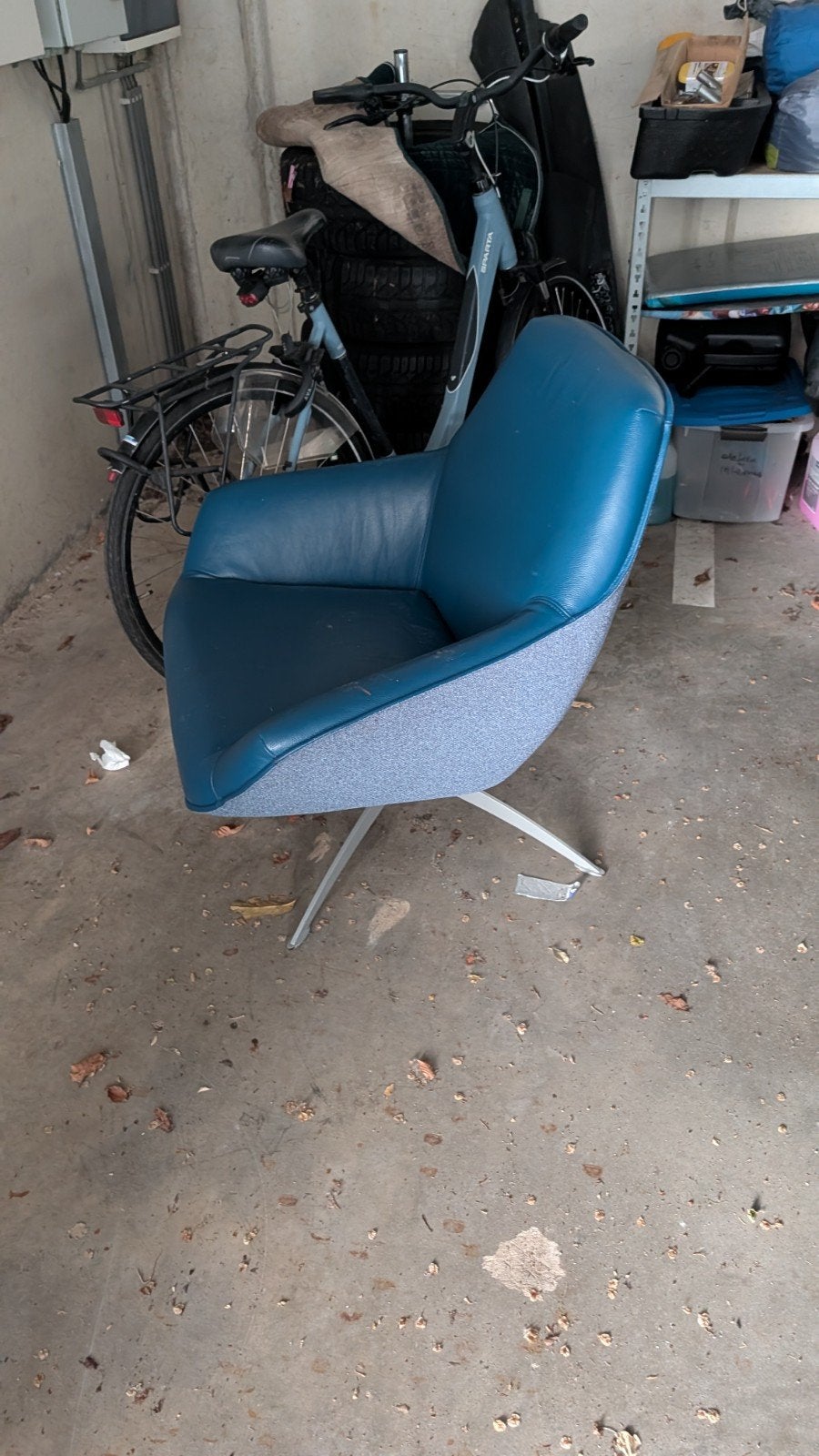 Blauwe lounge stoel, Ophalen of Verzenden