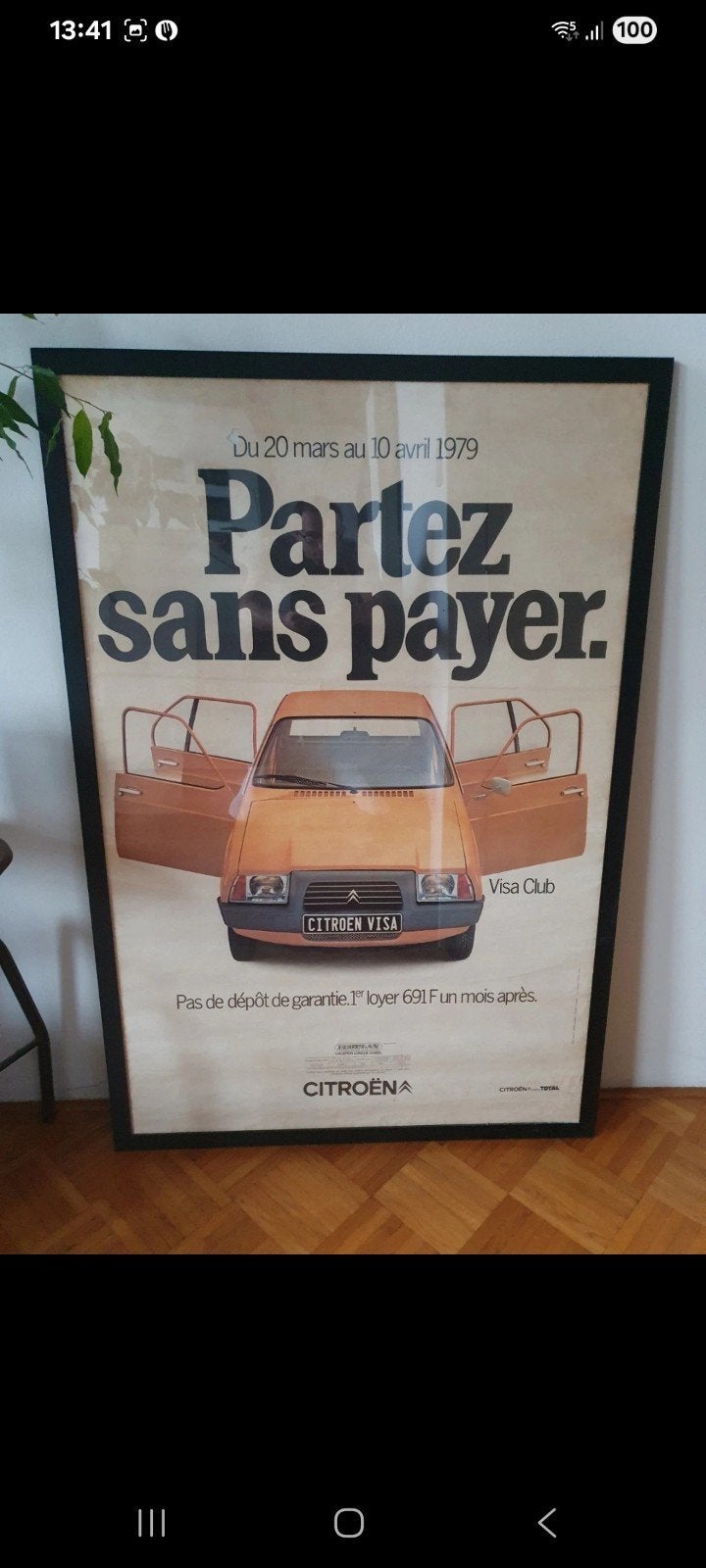 Citroën Visa reclame poster, Verzamelen, Ophalen, Zo goed als nieuw