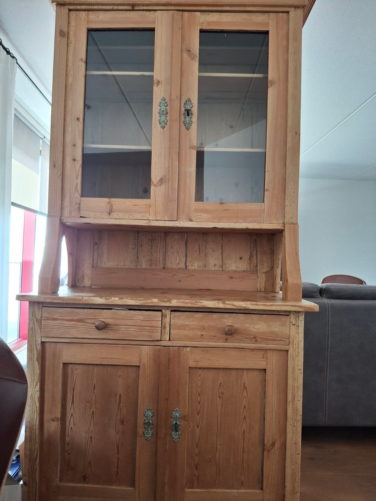 te koop geloogd grenen kast in de was, Ophalen, Gebruikt, 200 cm of meer, Grenenhout