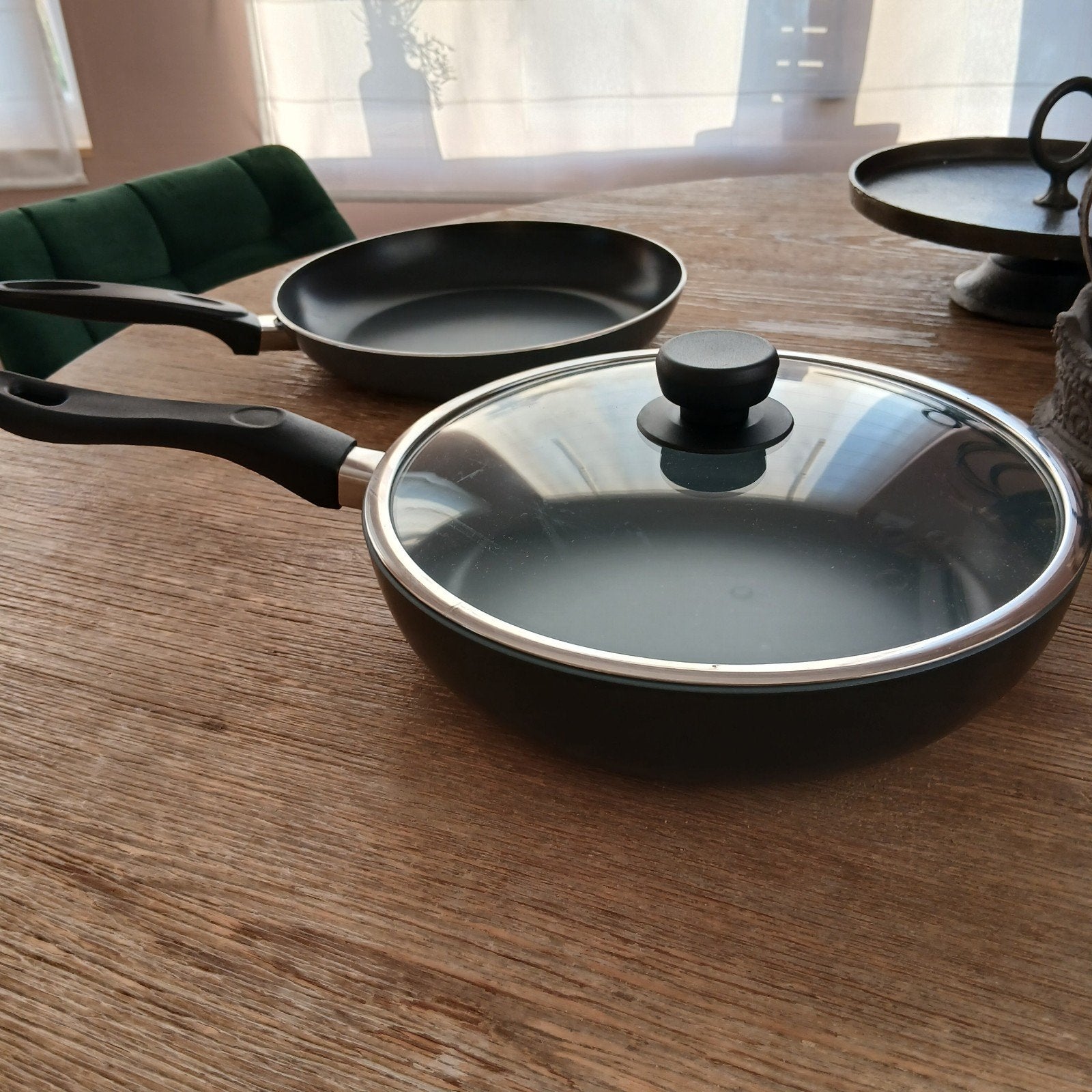 Pannenset: Koekenpan en Braadpan met deksel, Huis en Inrichting, Keramische plaat, Pannenset, Ophalen of Verzenden, Nieuw