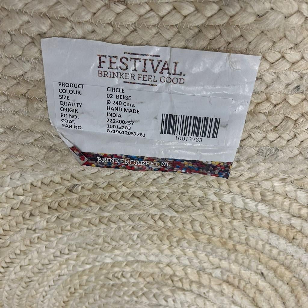Rond Vloerkleed Brinker Carpets Circle 2 Beige - 200x200cm, Overige kleuren, Rond, 200 cm of meer, Ophalen of Verzenden