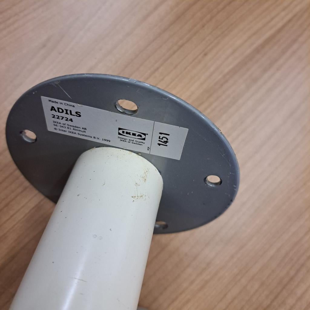 4 verstelbare IKEA Adils tafelpoten, 70 cm, Ophalen, Tafelpoot, Gebruikt, 50 tot 100 cm