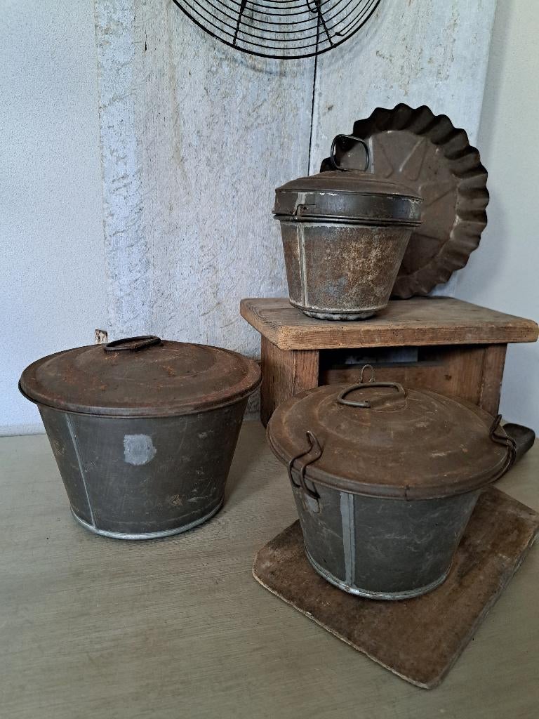 Oude brocante poffert bakvorm vlaaiplaat taartrooster Etage3, Gebruikt, ., Ophalen of Verzenden, .
