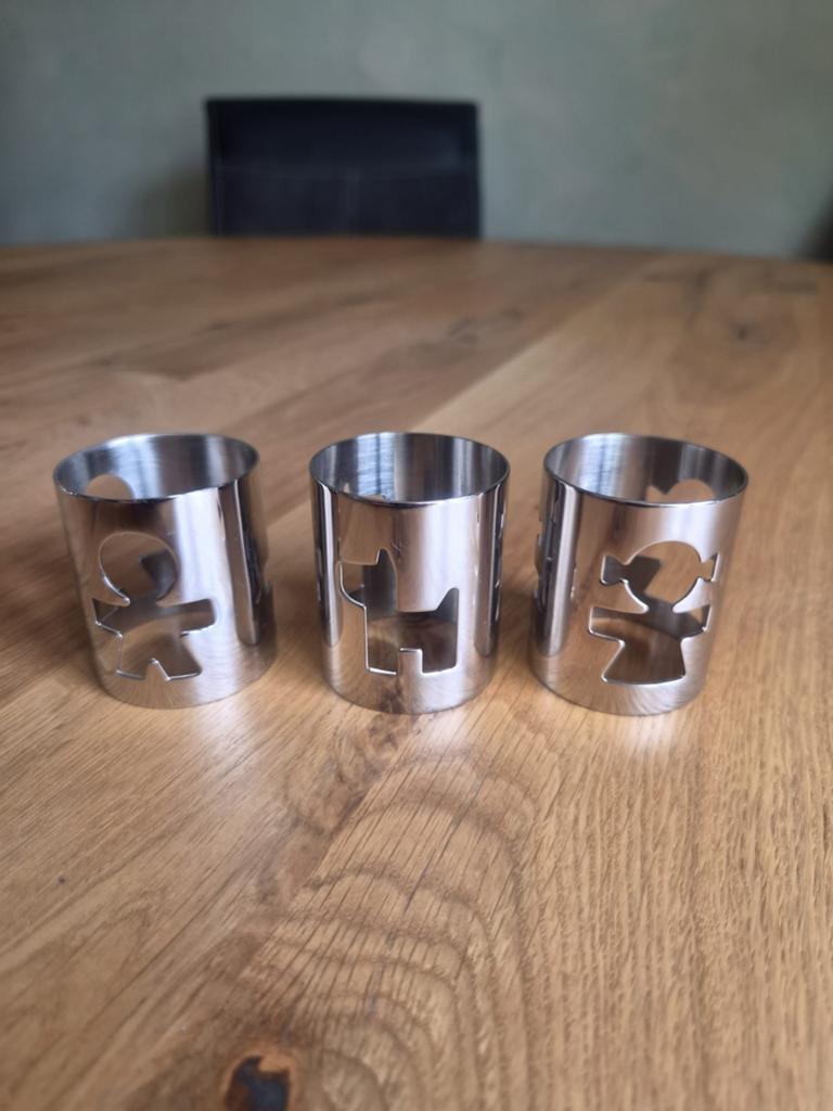 Alessi Girotondo servetringen (set van 3), Huis en Inrichting, Keuken | Keukenbenodigdheden, Overige typen, Zilver, Ophalen of Verzenden