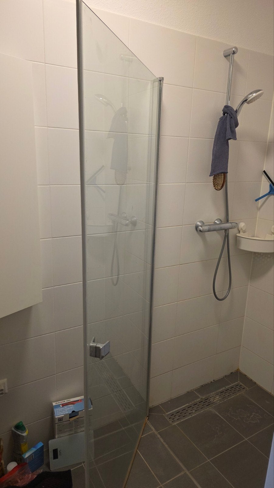 Douchewand glas h193*w100, Ophalen, Gebruikt