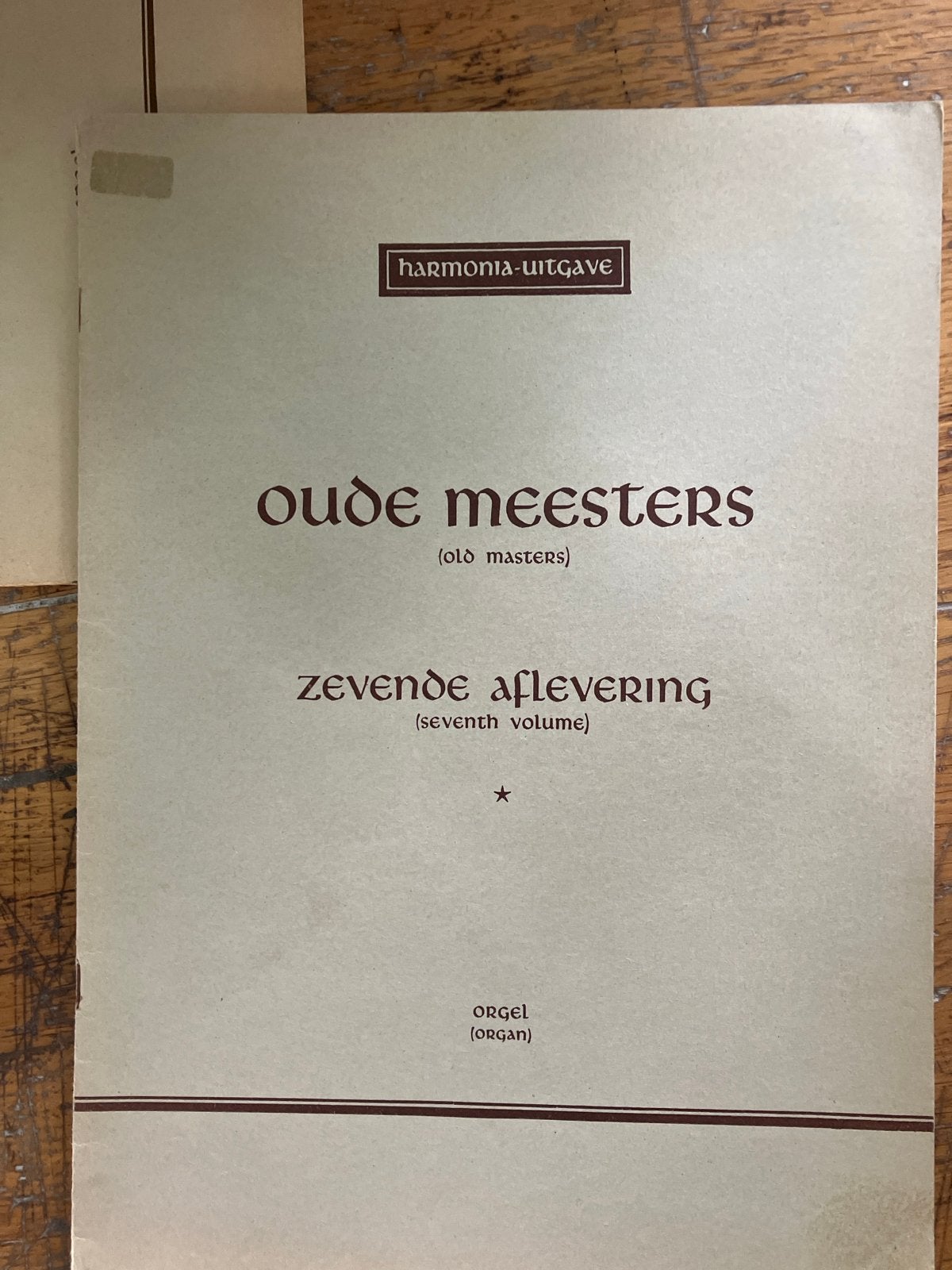 Oude Meesters: Zevende Aflevering - Orgel (Harmonia-uitgave), Orgel, Gebruikt, Klassiek, Ophalen of Verzenden
