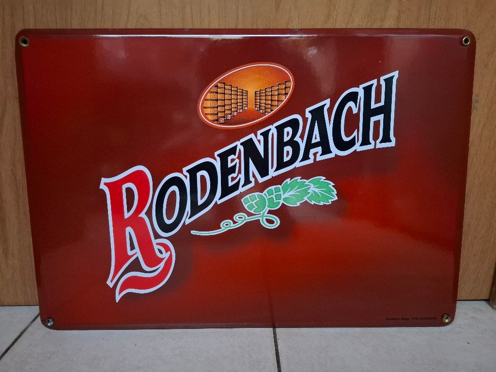 Emaillebord Rodenbach (Emaillerie Belge), Verzamelen, Ophalen of Verzenden, Nieuw, Reclamebord, Plaat of Schild, Overige merken