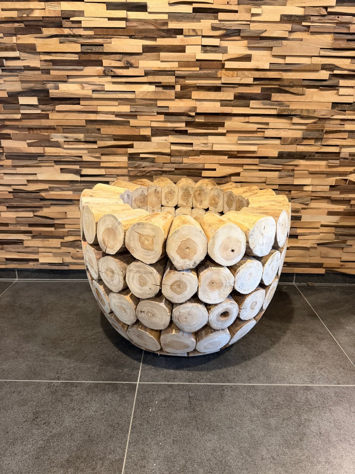 Unieke Root Bloempot van Boomstammetjes - 45x60 cm, Overige materialen, 40 cm of meer, Rond, Ophalen of Verzenden