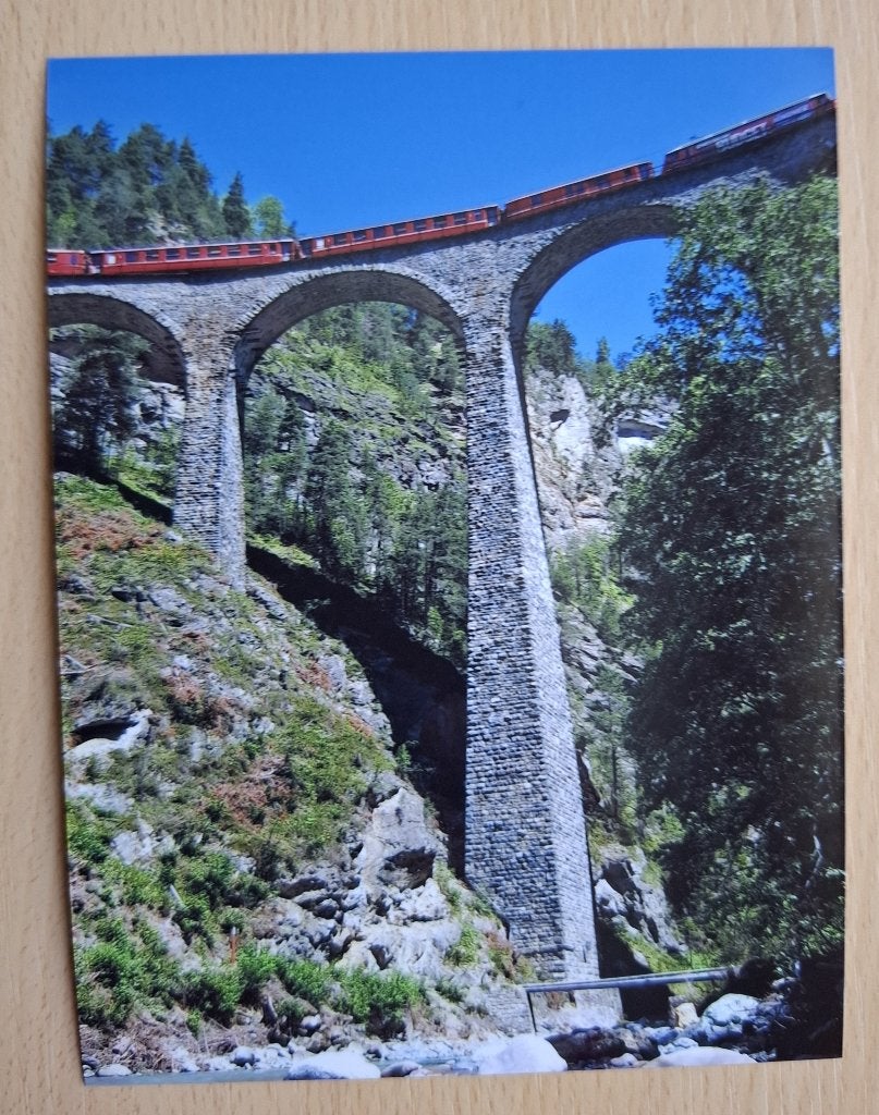 Foto Rhatische Bahn Filisur Landwasserviaduct, Verzenden, 1980 tot heden, Foto, Nieuw