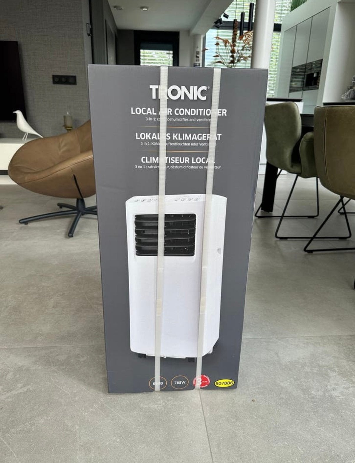 Tronic Mobiele Airco Nieuw in Doos, Witgoed en Apparatuur, Minder dan 60 m³, Nieuw, 3 snelheden of meer, Ophalen of Verzenden