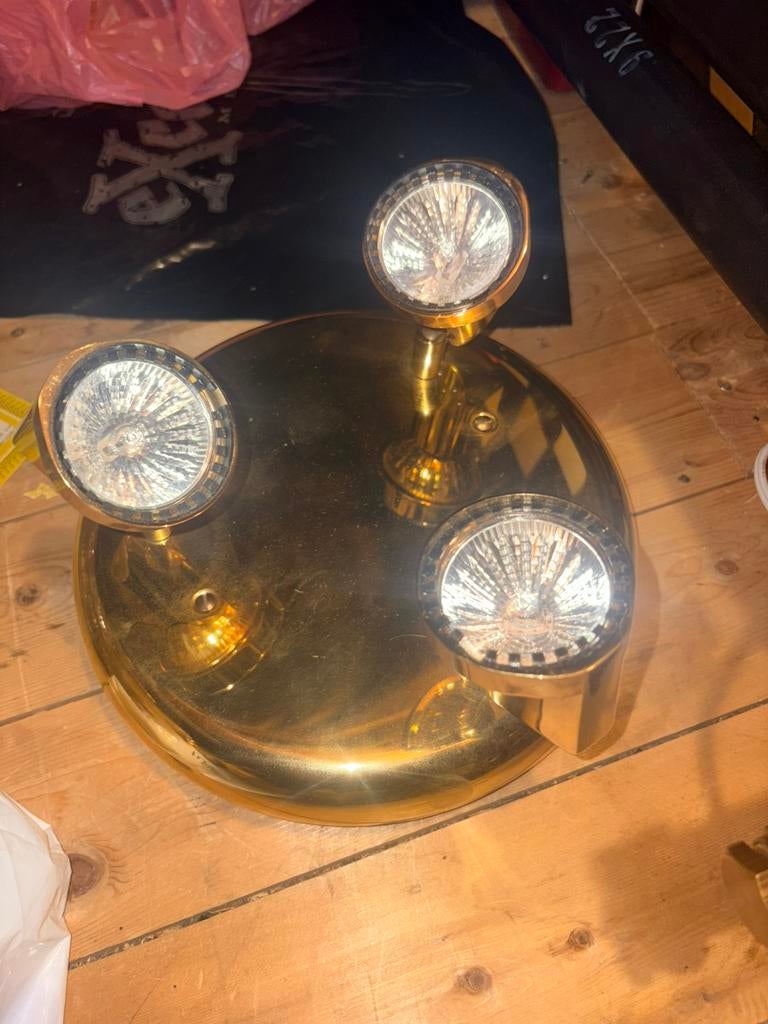 Ultra gouden plafondlamp van Stilplast, jaren 80, Ophalen of Verzenden, Zo goed als nieuw