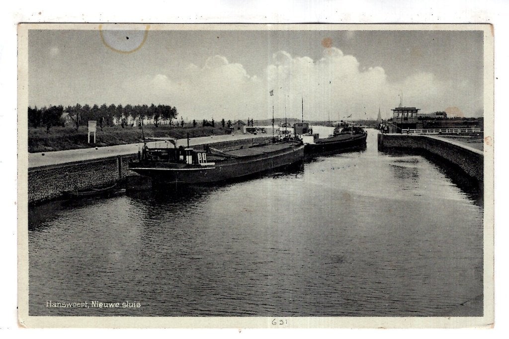Hansweert  Nieuwe Sluis Binnenvaart 1933, Verzamelen, Verzenden, 1920 tot 1940, Gelopen, Zeeland