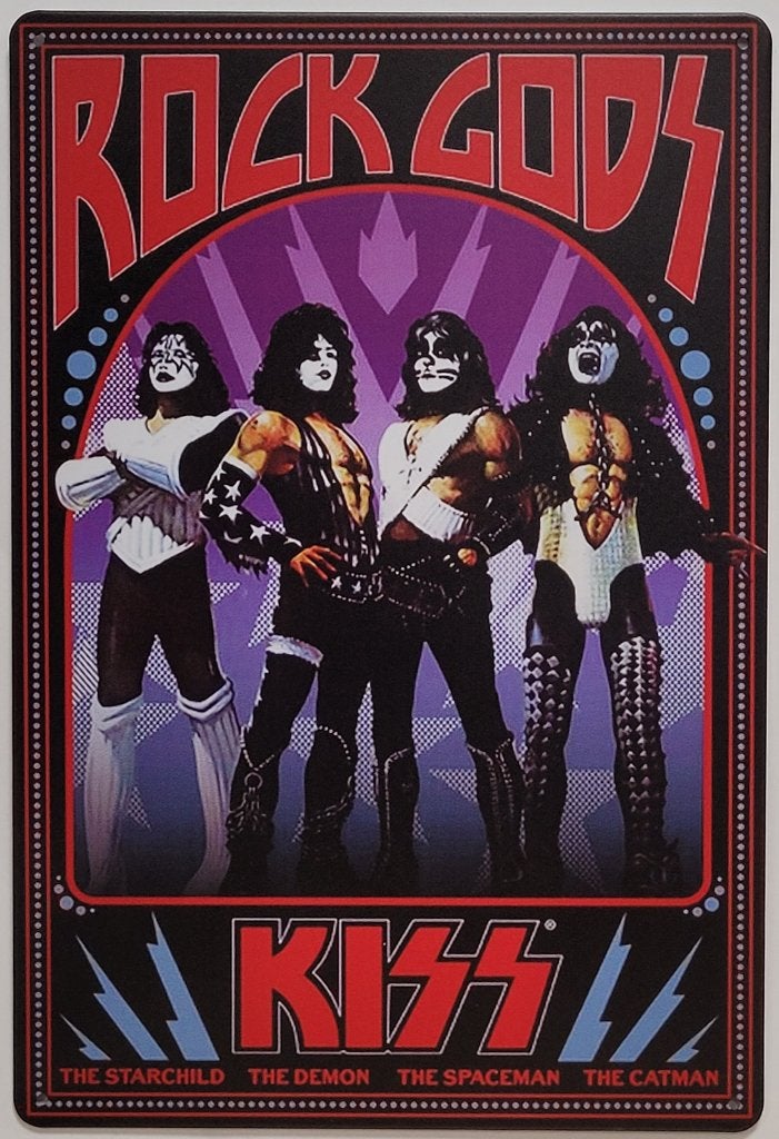 KISS Rock Gods band reclamebord van metaal wandbord deco, Verzamelen, Info@deconoord.nl, Deco Noord, Nieuw, Ophalen of Verzenden