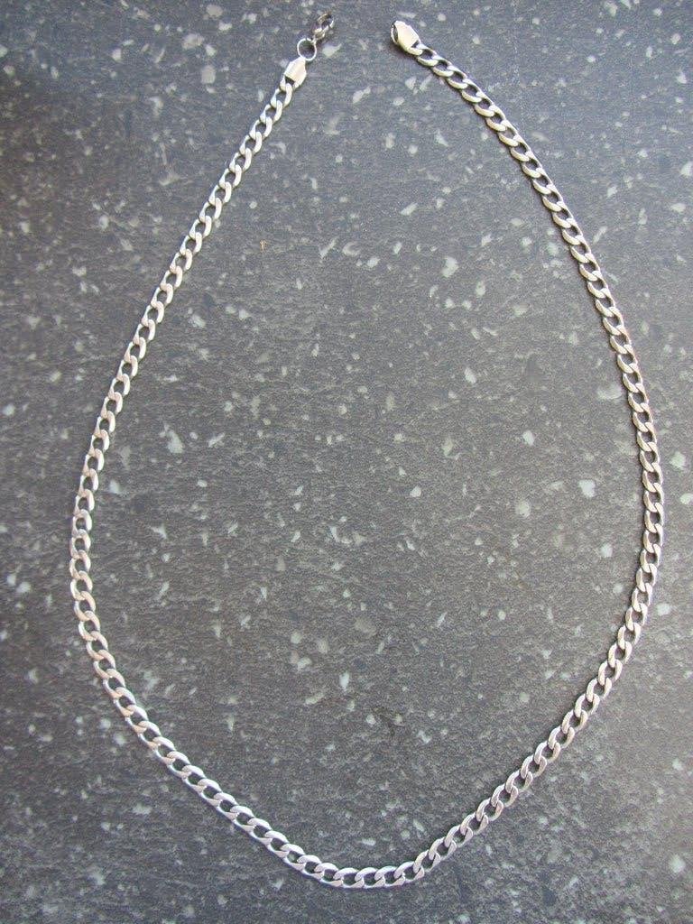 Stalen ketting 65 cm lang, Sieraden, Tassen en Uiterlijk, Kettingen, Verzenden, Zo goed als nieuw, Zilver, Overige materialen