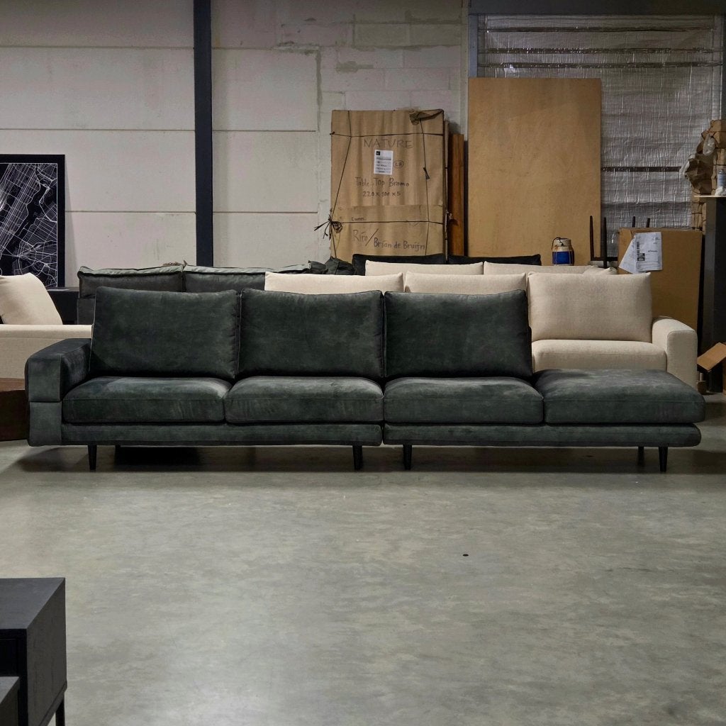 Luxe rechte bank in stof Adore Hunter DIRECT LEVERBAAR, Ophalen, 100 tot 125 cm, Rechte bank, Stof