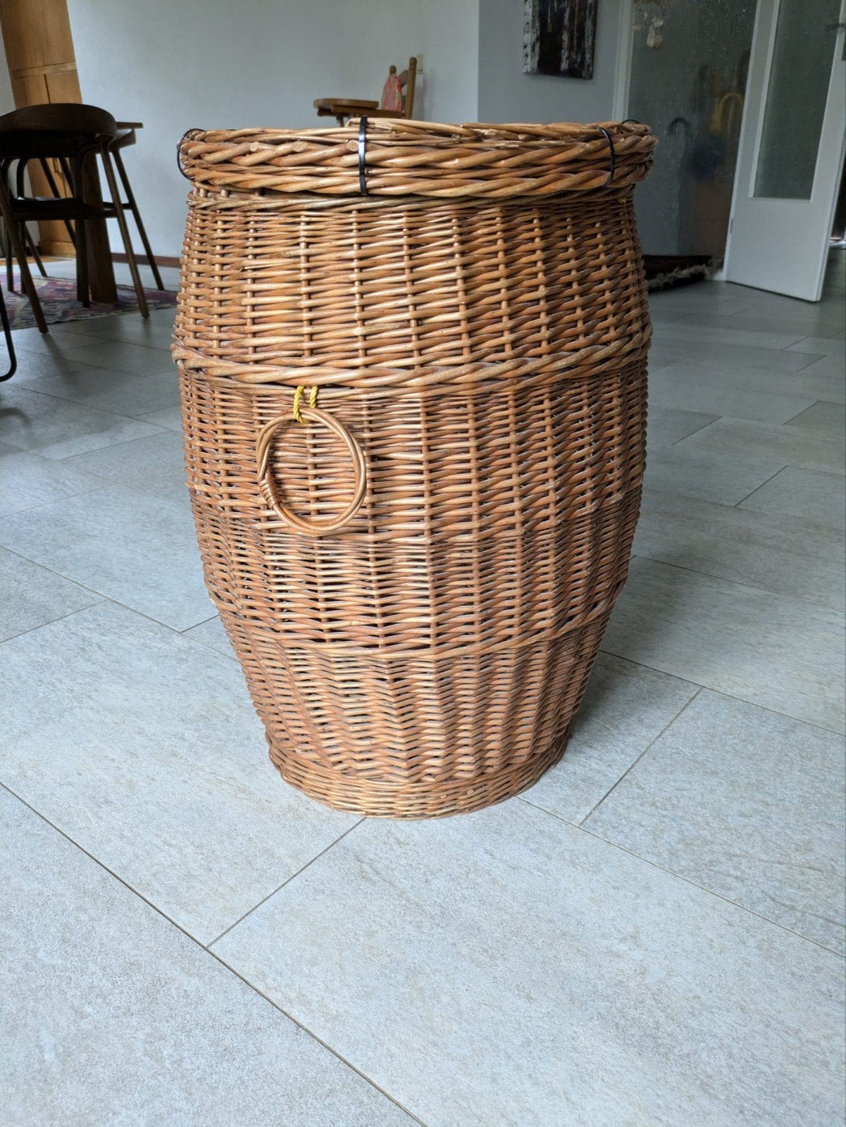 rotan mand, Huis en Inrichting, Ophalen, Gebruikt, Mand, Rond