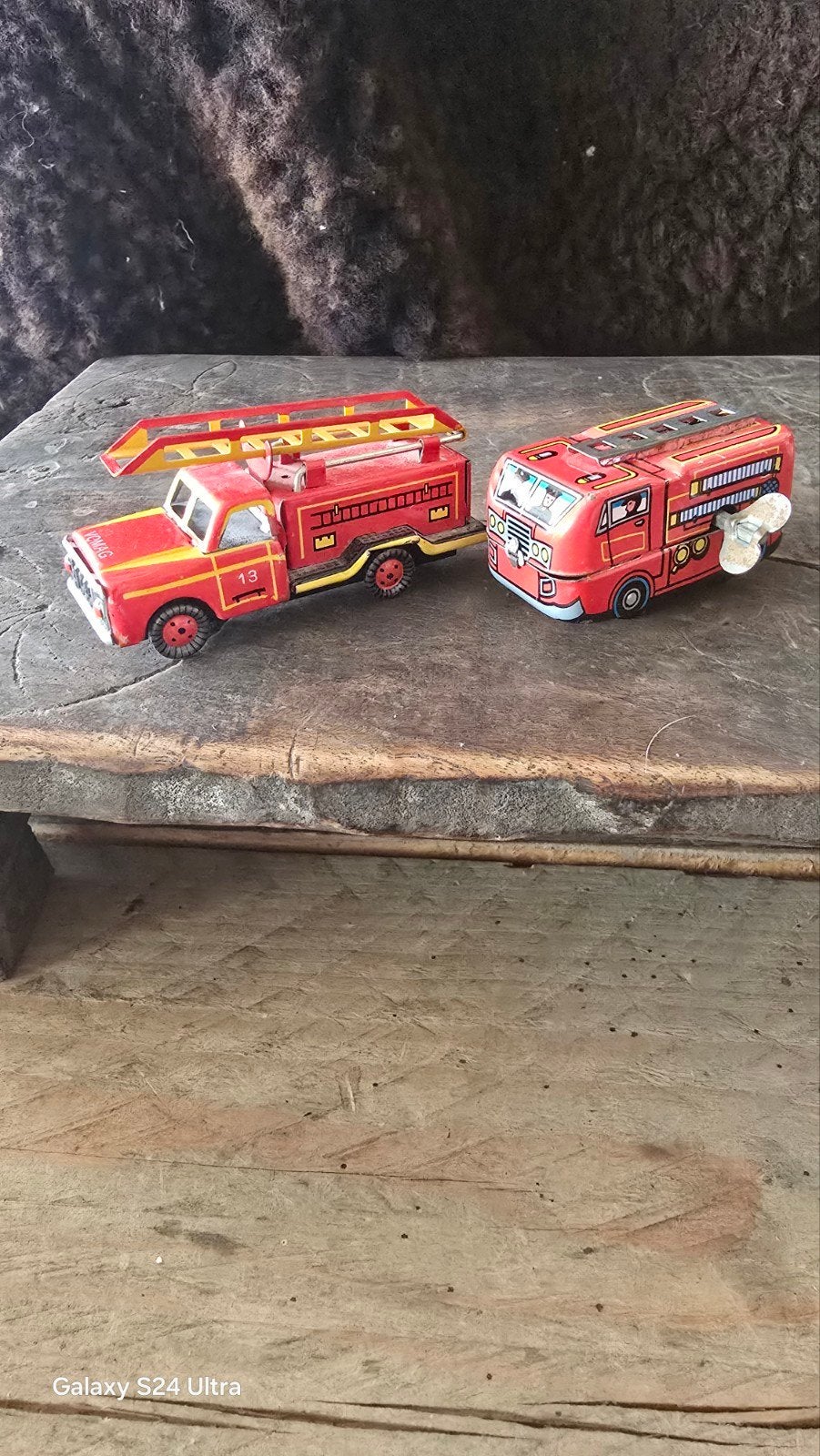 104 a > 2 kleine blikken brandweerauto's, Antiek en Kunst, Antiek | Speelgoed, Ophalen of Verzenden