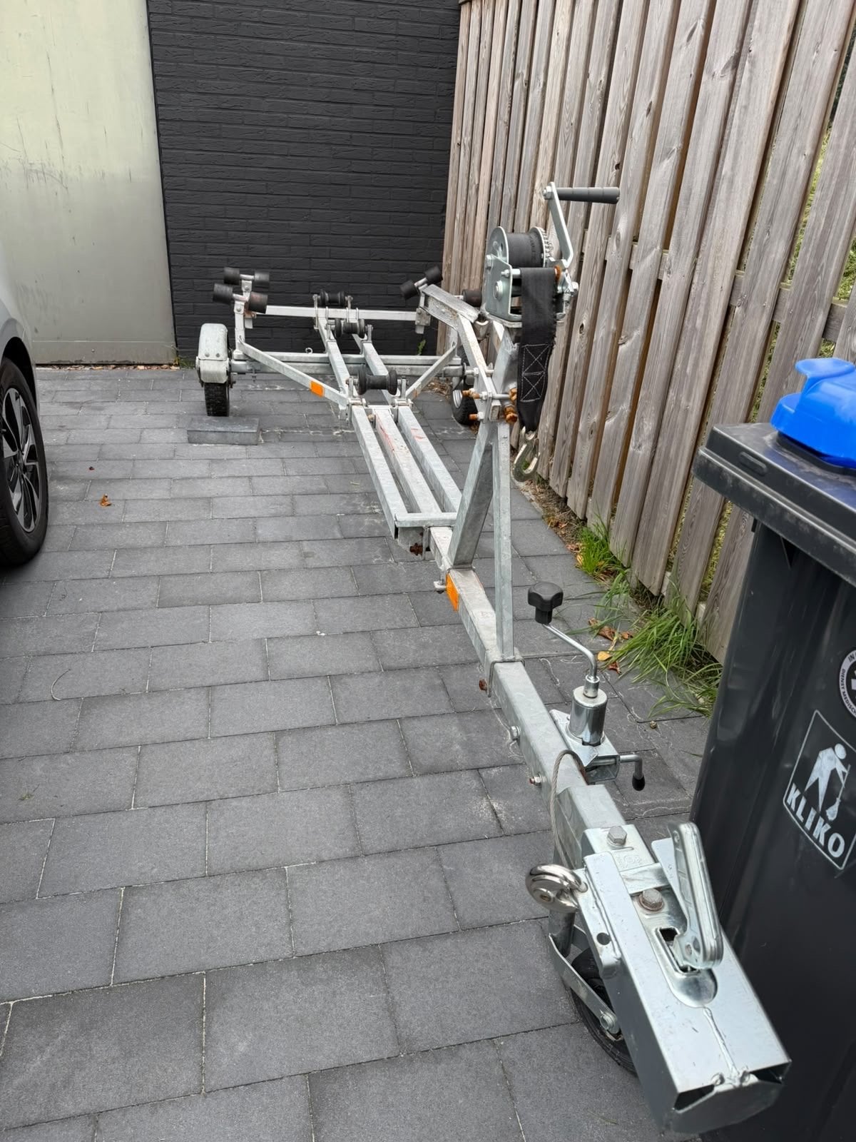 Nette Vlukon boottrailer 4,30 m – 300 kg, Ophalen, Gebruikt