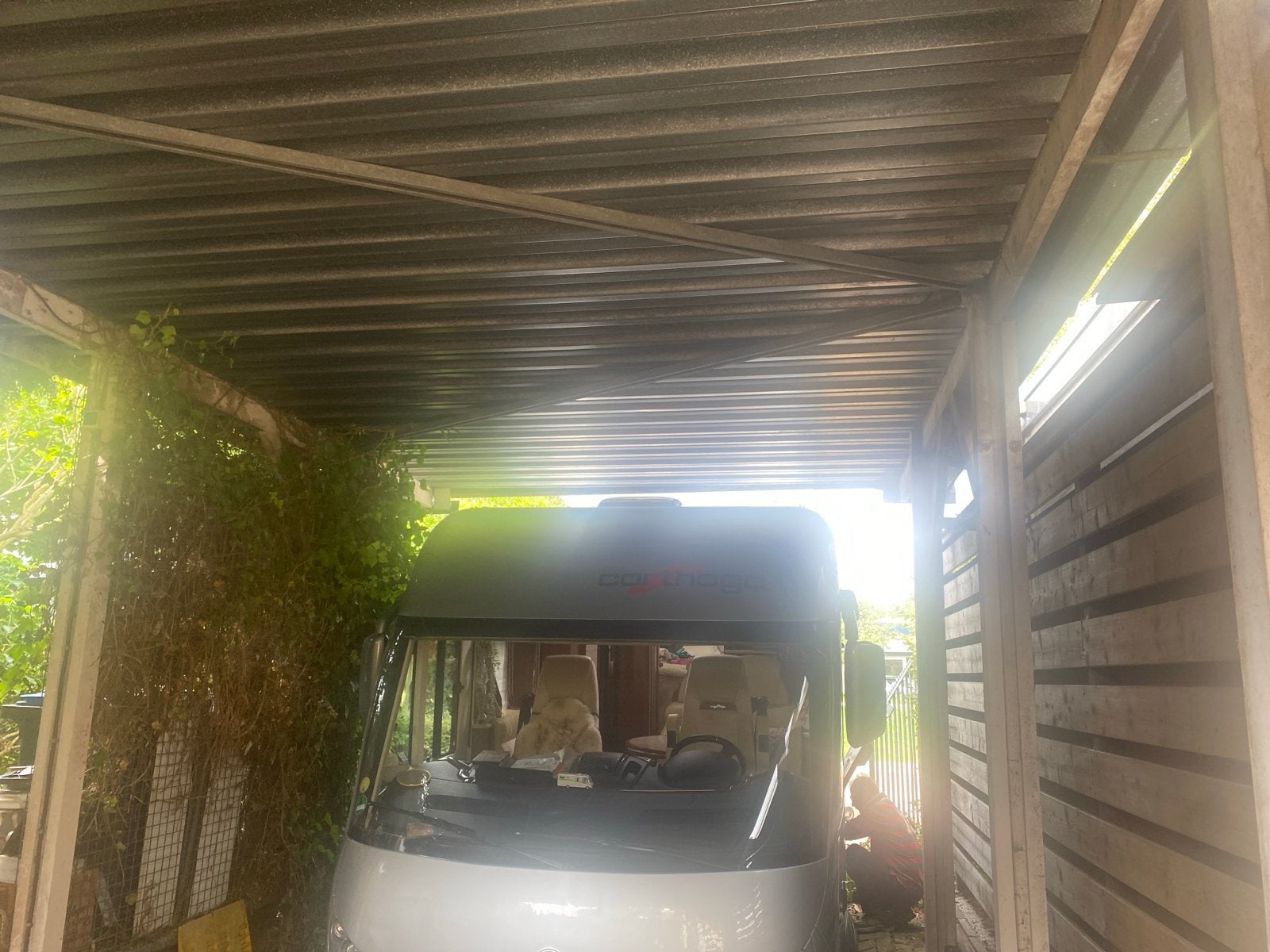 Carport voor camper - 325x750 cm - Zelf demonteren, Ophalen of Verzenden, Gebruikt, Carport