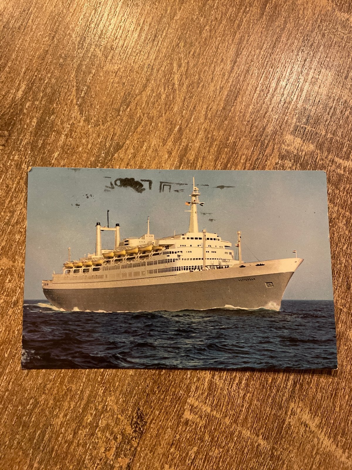 Ansichtkaart SS Rotterdam - Holland America Line (1960-1980), Verzamelen, Ophalen of Verzenden, 1960 tot 1980, Gelopen, Zuid-Holland