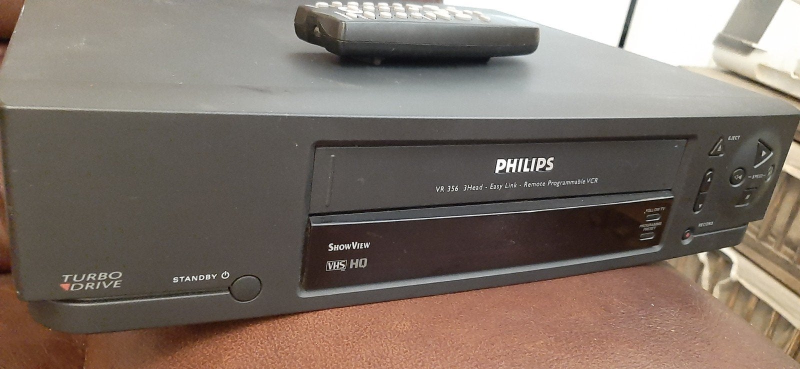 Philips VR 356 VHS VCR Videorecorder met afstandsbediening, Ophalen of Verzenden, Gebruikt, VHS-speler of -recorder