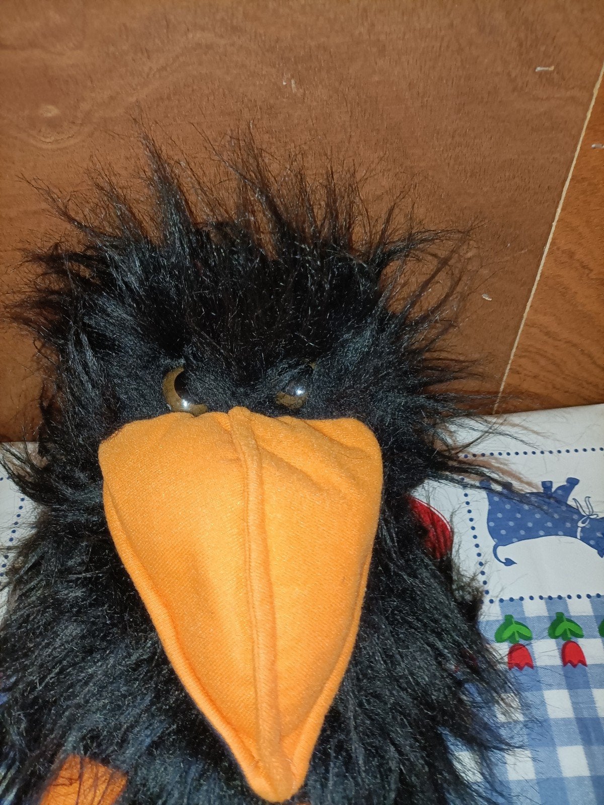 Zwarte kraai handpop vogel handpop met piepje rekenhulp, Ophalen of Verzenden, Zo goed als nieuw, Overige typen