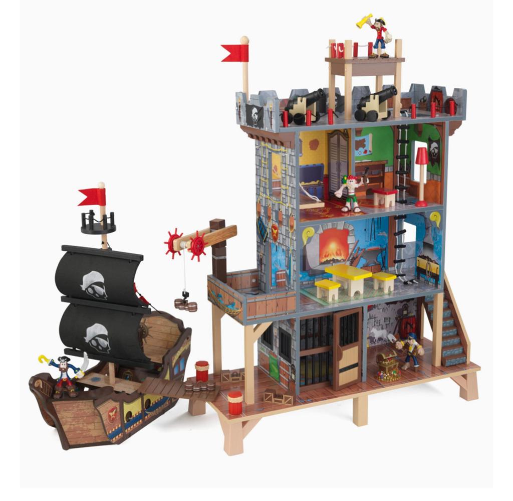 Kidkraft Houten Piratenschip en Fort Speelset, Kinderen en Baby's, Speelgoed | Houten speelgoed, Ophalen of Verzenden, Zo goed als nieuw