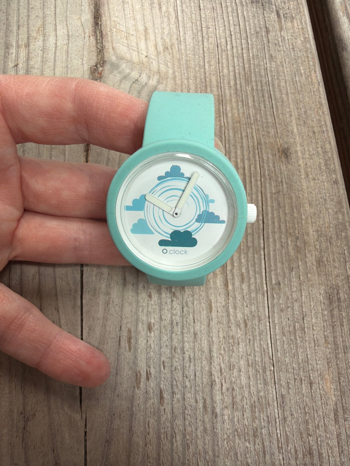 O’Clock O bag horloge met wolken design - maat S, Sieraden, Tassen en Uiterlijk, Horloges | Dames, Overige merken, Kunststof, Polshorloge