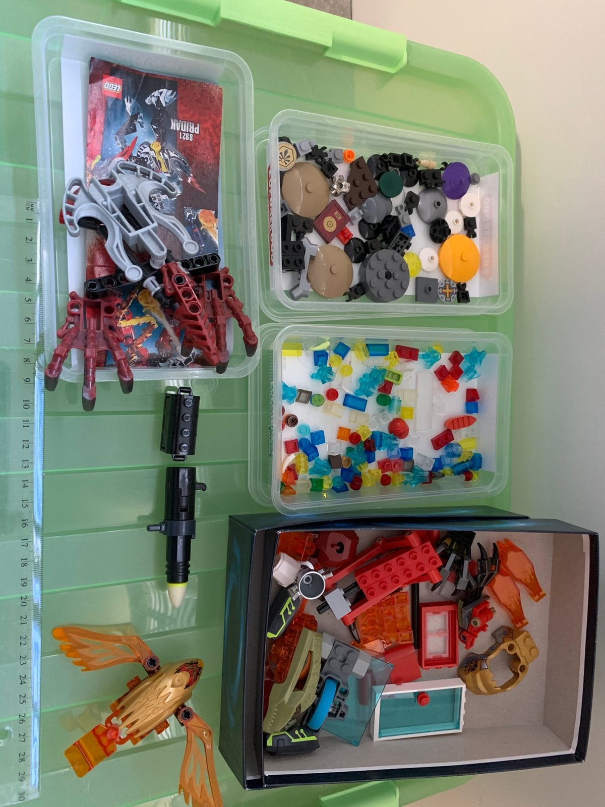 LEGO - 4 bakjes m div onderdelen/steentjes plus kanon enz, Ophalen of Verzenden, Zo goed als nieuw