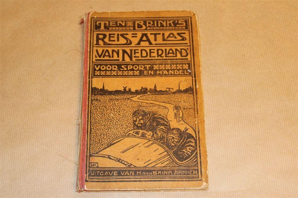 Ten Brink\'s reis-atlas v Nederland - Oude druk ca 1925, Boeken, Gelezen, Ophalen of Verzenden, Landkaart, 1800 tot 2000