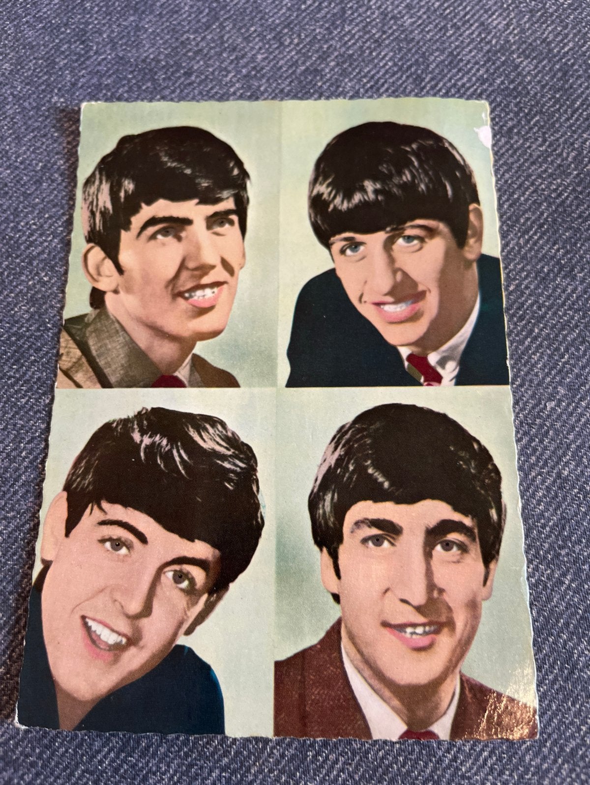Vintage Ansichtkaart The Beatles - Gelopen met postzegel, Ophalen of Verzenden, Gebruikt