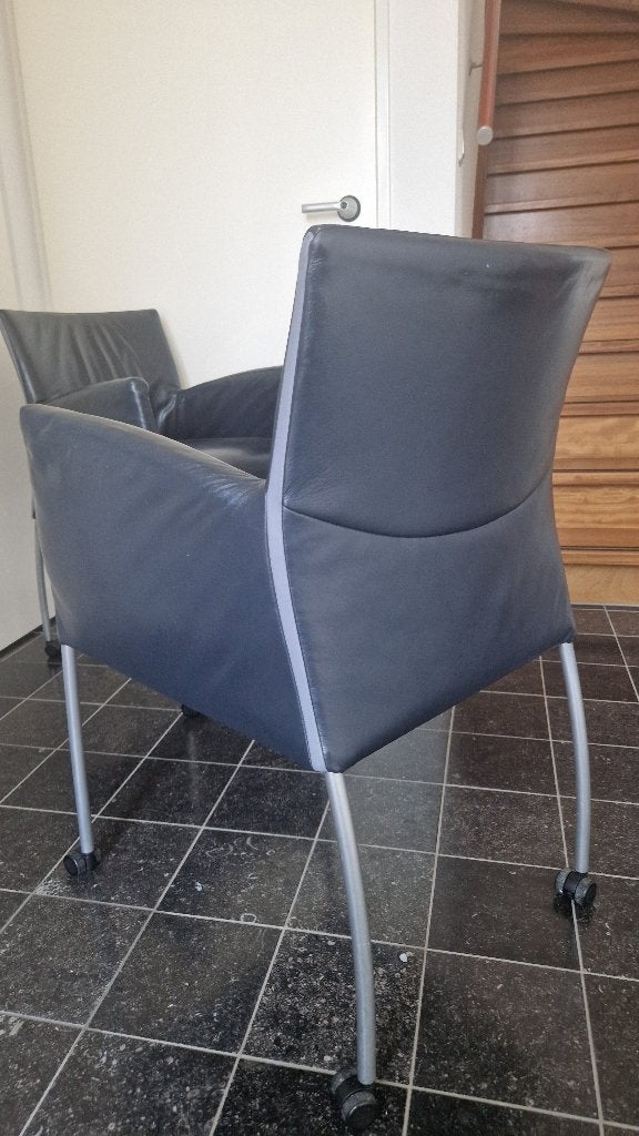 4 kamerstoelen, Huis en Inrichting, Ophalen, Gebruikt, Zwart, Leer