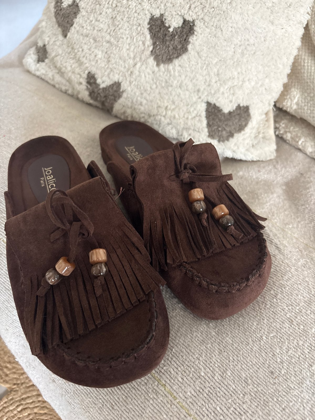 Joalice ibiza style schoentjes instappers mt 39, Ophalen of Verzenden, Nieuw, Bruin, Slippers