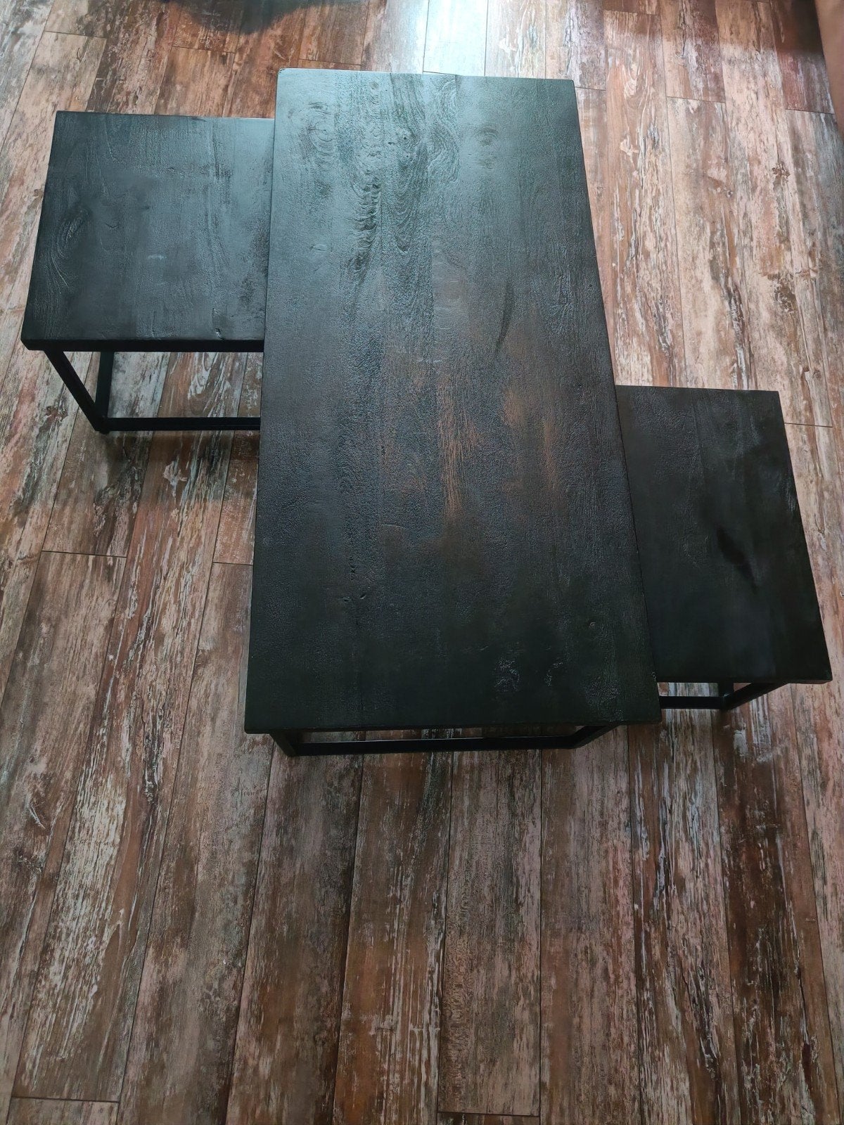 Mangohout salontafel €40,-, Ophalen, Rond, 50 tot 100 cm, 50 tot 100 cm