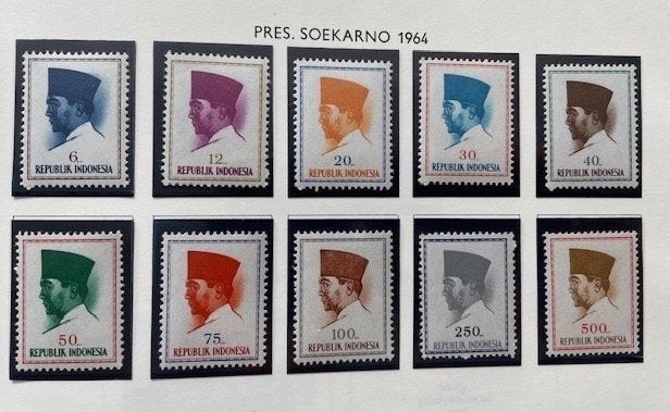 10x 1964 Pres. Soekarno, Postzegels en Munten, Ophalen of Verzenden, Postfris, Zuidoost-Azië