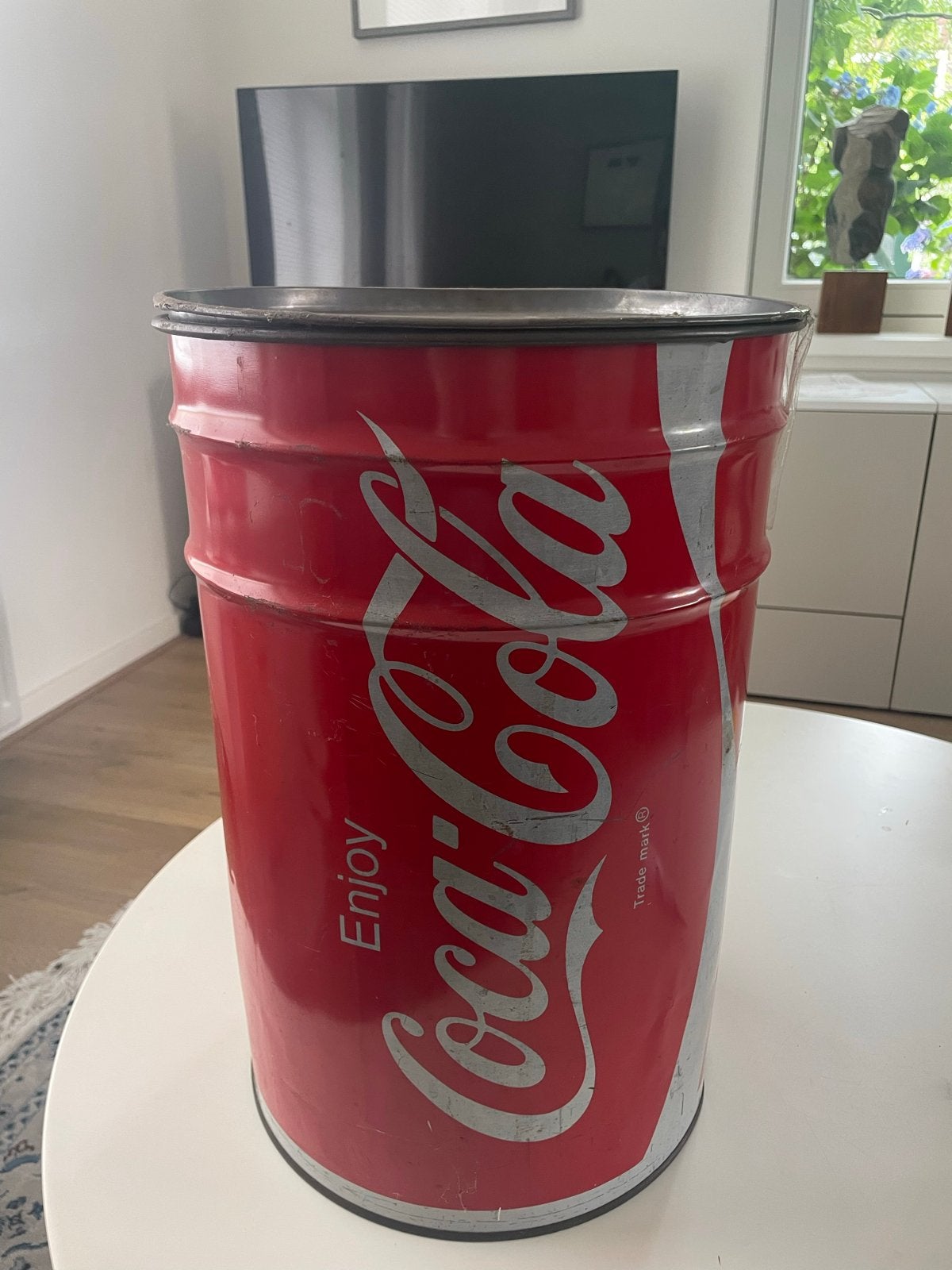 Vintage Coca-Cola Prullenbak / Decoratieve Ton, Ophalen, Gebruikt, Gebruiksvoorwerp